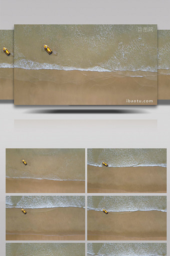 4K航拍沙滩海滩摩托艇海湾图片