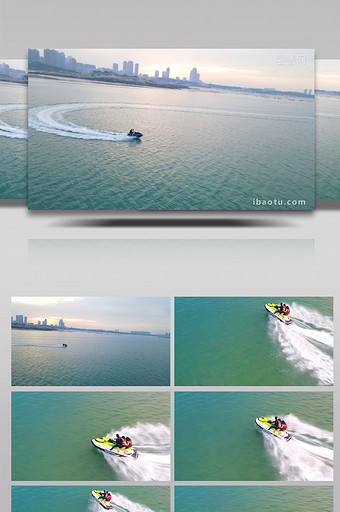 4K航拍激情摩托艇运动图片