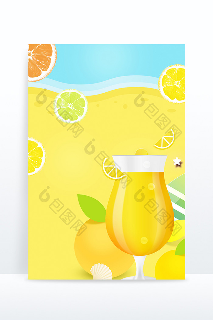 夏至橙汁冷饮宣传促销背景