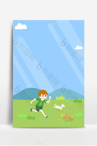 卡通公园跑步健身背景图片
