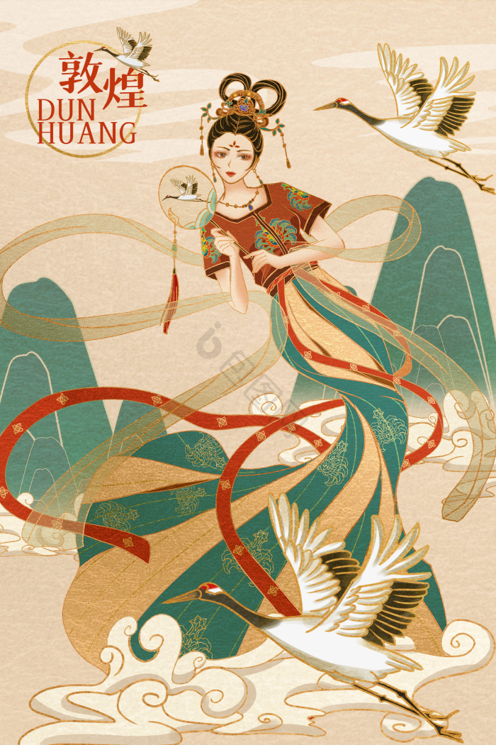 敦煌仙女飞天图片-敦煌仙女飞天素材免费下载-包图网