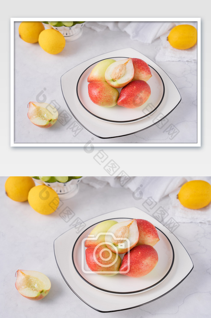 夏日夏至鲜果水果柠檬油桃摄影图图片图片