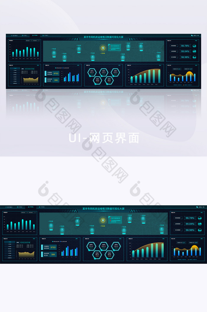 网络机房后台运维展示可视化数据大屏图片图片