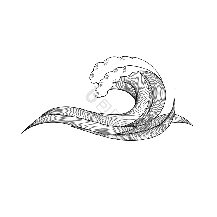 科技感波浪线图片-包图网