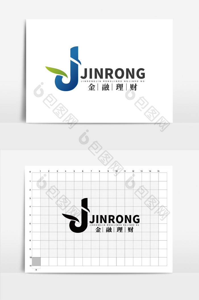 蓝绿色时尚简约J字母企业logo标志