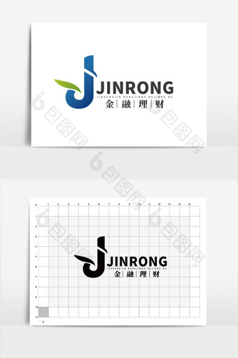 蓝绿色时尚简约J字母企业logo标志图片
