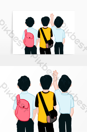 毕业季毕业生背影卡通父亲节孩子坐爸爸肩膀背影动图gif夜晚辛勤送