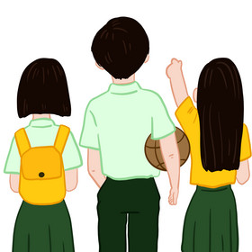 毕业季毕业生学生背影图片