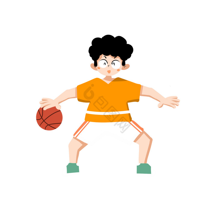 运动男孩打篮球图片