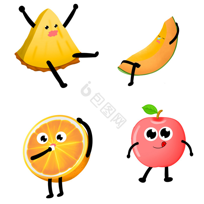 拟人水果菠萝橙子苹果图片