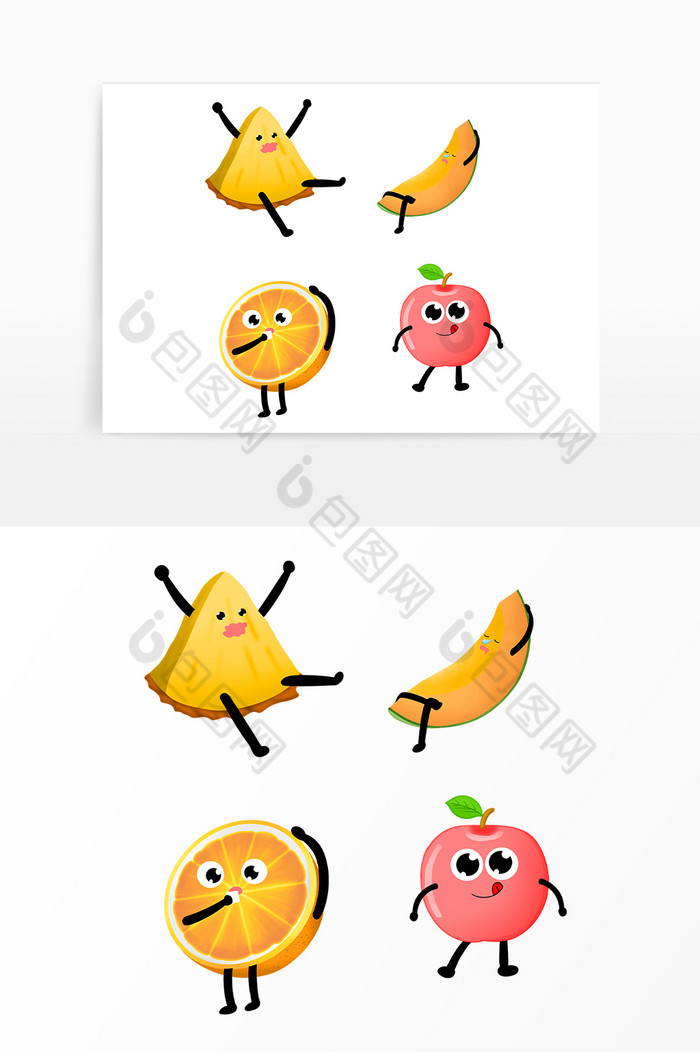 拟人水果菠萝橙子苹果图片图片