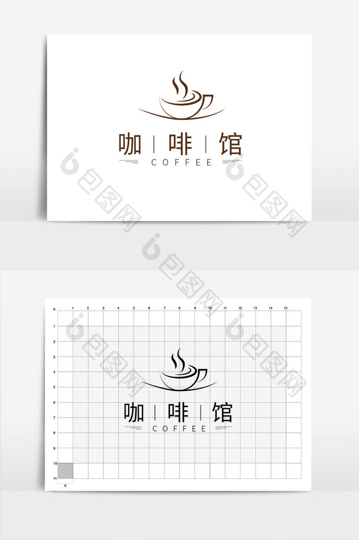 精致简约大气咖啡馆饮品店LOGO标志VI