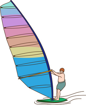 旅游冲浪帆船形象元素