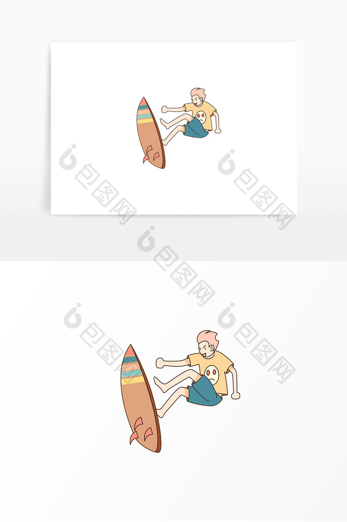 旅游冲浪男孩形象图片图片