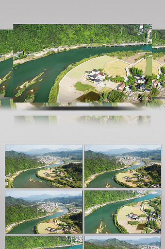 航拍杭州农村田园风光图片