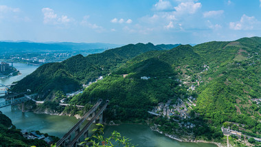 4k夏季青山绿水蓝天白云自然风光延时