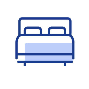 蓝色简约卧室家具创意矢量icon图标动效