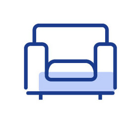 蓝色简约沙发家具创意矢量icon图标动效