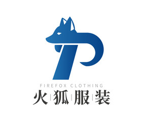 大气时尚P字母logo标志