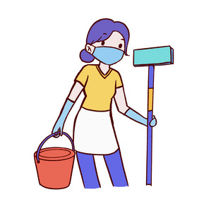 打扫卫生大扫除家庭妇女