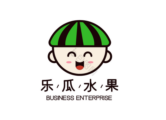 西瓜人物水果店行业型logo图片