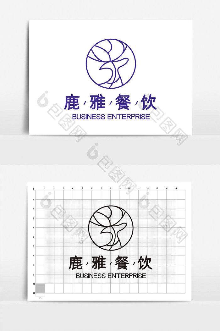 大气时尚鹿图形餐饮公司行业型logo