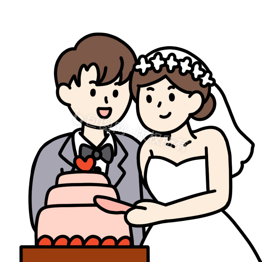 甜蜜结婚表情包切蛋糕图片