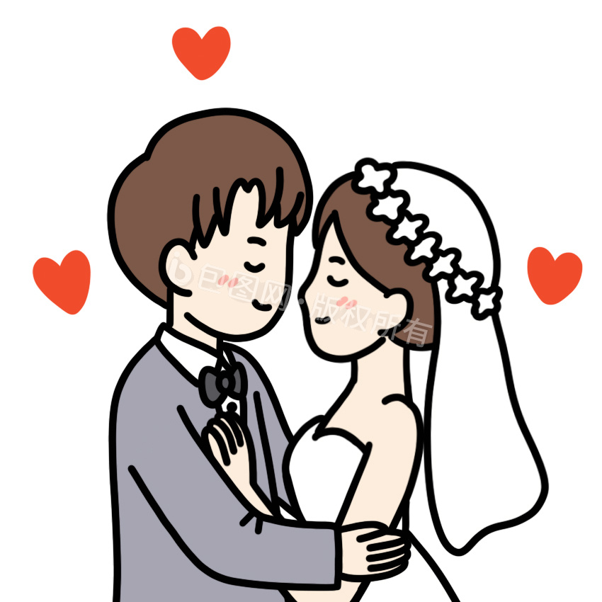 甜蜜结婚表情包拥抱