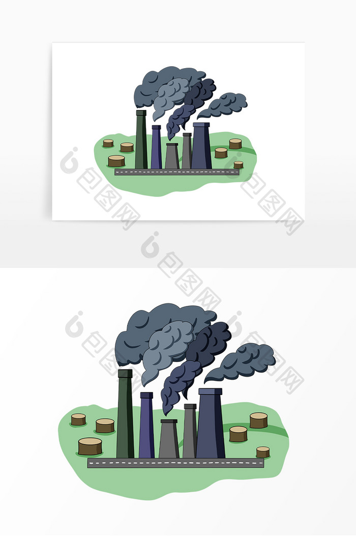 环境污染工厂排污烟雾