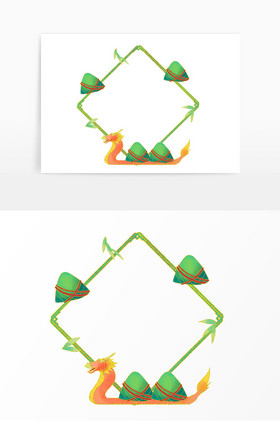 端午佳节风c4d海报端午节小报浓情端午国风端午粽子荷花边框国风端午