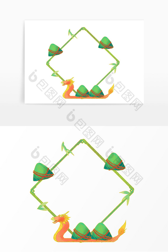端午节龙舟粽子边框图片图片