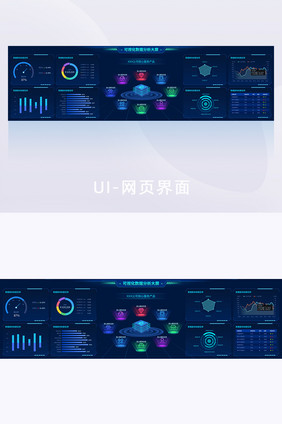 深蓝色公司平台核心服务可视化数据分析界面