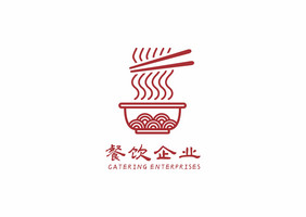 红色传统餐饮文化企业LOGO标志