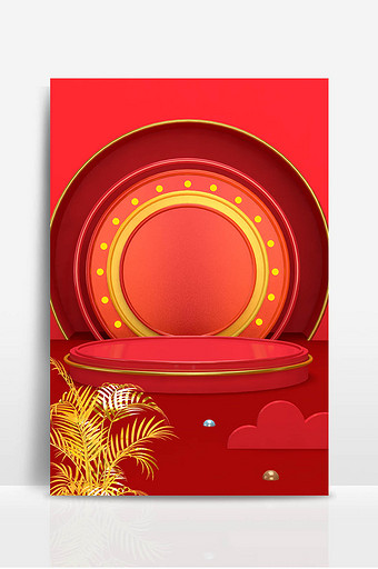 中国风红色节日背景 国潮海报设计背景图片