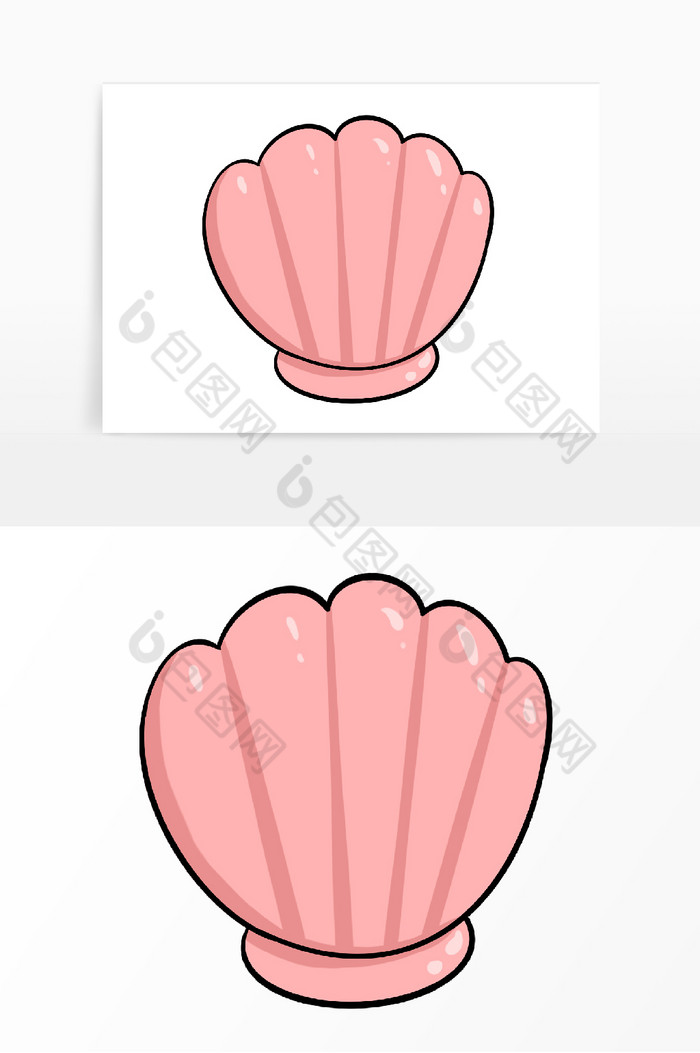 粉风贝壳插画图片图片
