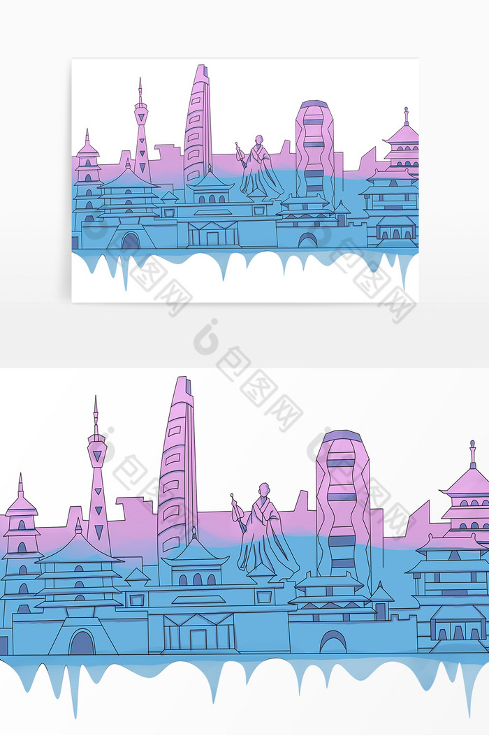 城市地标建筑西安图片