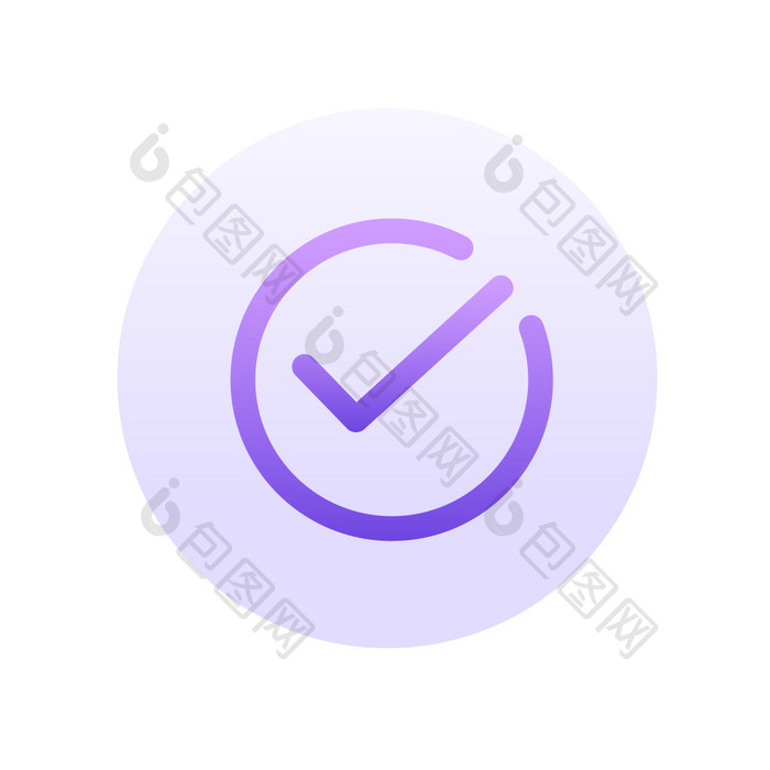 小清新紫色扁平化风格选择取消icon动效