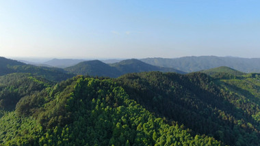 航拍丘陵地貌山川森林