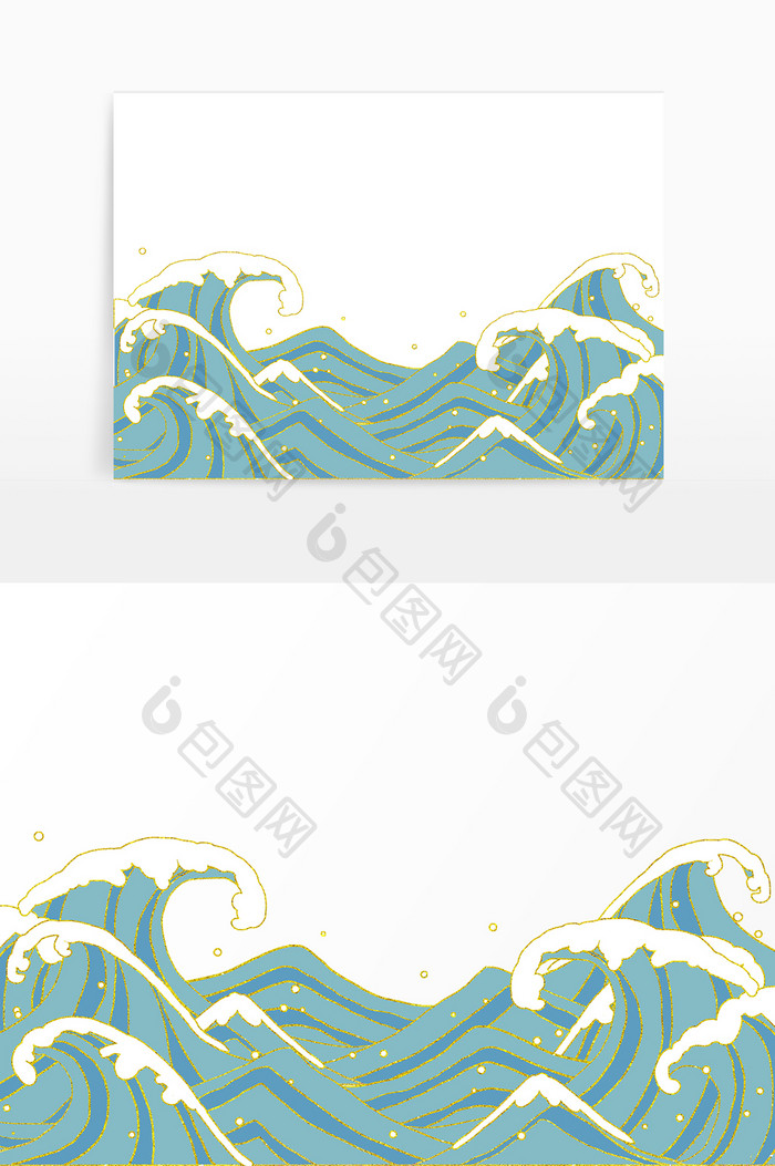 线描大海海水海浪