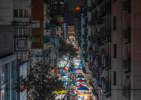 武汉夜市一条街摄影图片