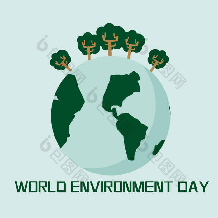 绿色扁平卡通国际环境日动图GIF