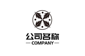 艾草八卦重复构成组合简约通用logo