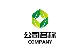 立体绿叶构成组合商务简约通用logo