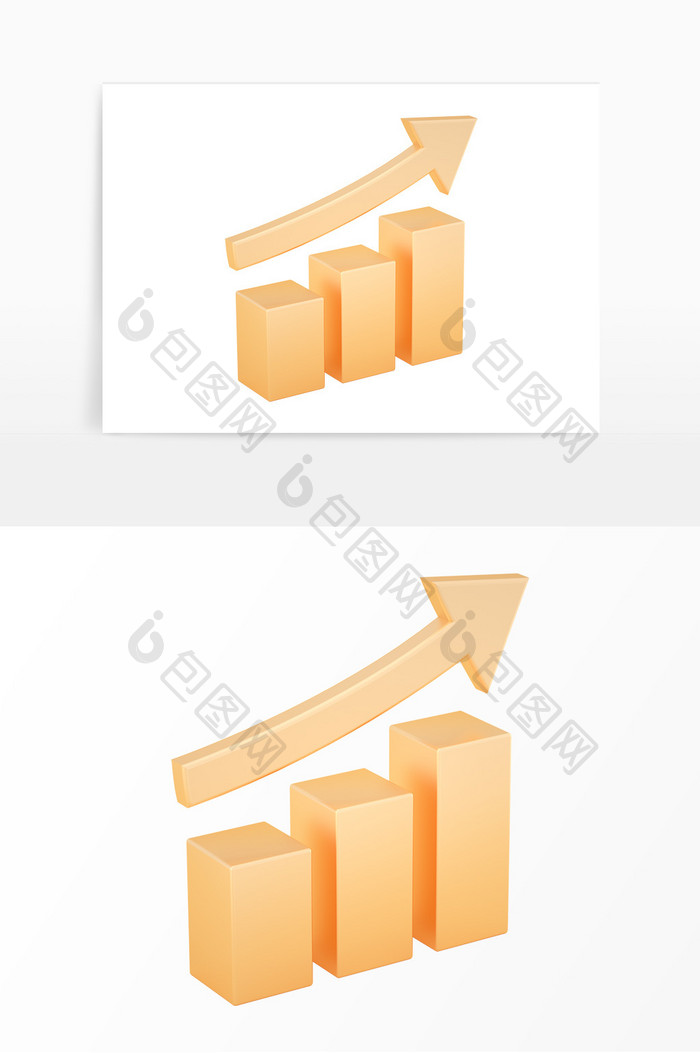 3d立体鎏金风格指数上升理财金融元素