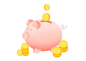 金融广告常用小猪存钱罐