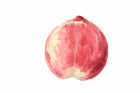 手绘水果生鲜桃子素材