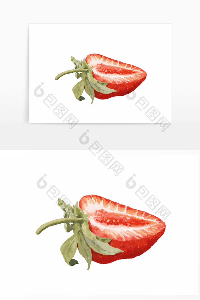 手绘水果生鲜草莓元素