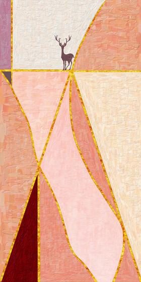 莫兰迪色系大气抽象几何色块玄关装饰画