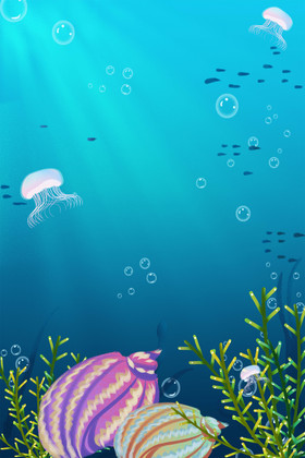 世界海洋日海螺背景