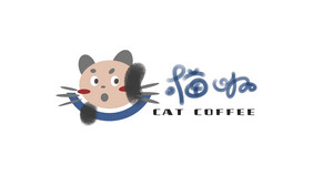 可爱猫咪猫咖店铺logo设计